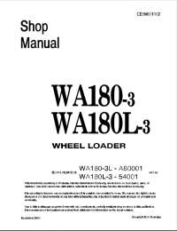 repair manual Komatsu Wheel Loader WA180-3, WA180L-3 Shop Manual PDF