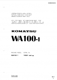 repair manual Komatsu Wheel Loader WA100-1 Shop Manual PDF