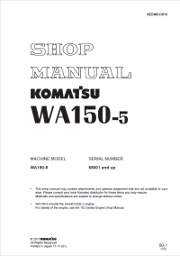 repair manual Komatsu Wheel Loader  WA150-5 Shop Manual PDF
