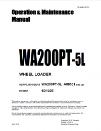 repair manual Komatsu Wheel Loader WA200PT-5L Operation and Maintenance Manual PDF