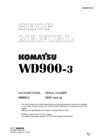 repair manual Komatsu Wheel Dozer WD900-3 Shop Manual PDF