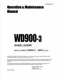 repair manual Komatsu Wheel Dozer WD900-3 Operation and Maintenance Manual PDF