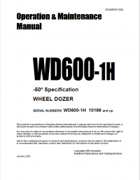 repair manual Komatsu Wheel Dozer WD600-1H Operation and Maintenance Manual PDF