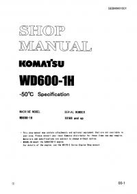 repair manual Komatsu Wheel Dozer WD600-1H Shop Manual PDF