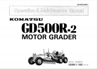 repair manual Komatsu GD500R-2 Motor Grader Operation and Maintenance Manual PDF