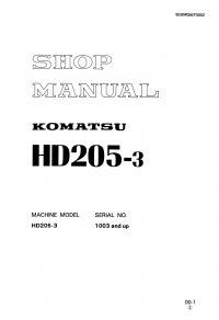 repair manual Komatsu Machine Model HD205-3 Shop Manual PDF