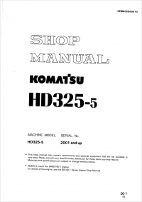 repair manual Komatsu Machine Model HD325-5 Shop Manual PDF