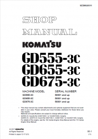 repair manual Komatsu Machine Model GD555-3C, GD655-3C, GD675-3C Shop Manual PDF