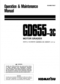 repair manual Komatsu Motor Grader GD655-3C Operation and Maintenance Manual PDF