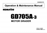 repair manual Komatsu Motor Grader GD705A-3 Operation and Maintenance Manual PDF