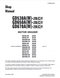 repair manual Komatsu Motor Grader GD530A/650A/670A(W)-2B(C)Y Shop Manual PDF