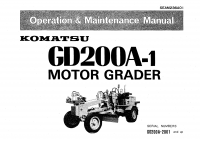 repair manual Komatsu Motor Grader GD200A-1 Operation and Maintenance Manual PDF