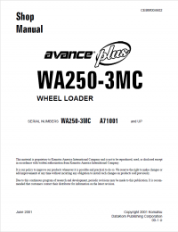 repair manual Komatsu Avance WA250-3MC Wheel Loader Shop Manual PDF