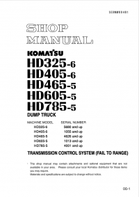 repair manual Komatsu Dump Truck HD325/405-6, 465/605/785-5 Shop Manual PDF