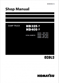 repair manual Komatsu Dump Truck HD325-7, HD405-7 Shop Manual PDF