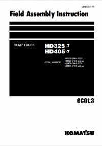 repair manual Komatsu Dump Truck HD325-7, HD405-7 Field Assembly Instruction PDF