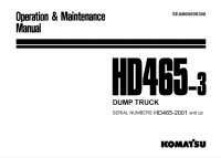 repair manual Komatsu Dump Truck HD465-3 Operation and Maintenance Manual PDF