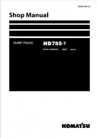 repair manual Komatsu Dump Truck HD785-7 Set of Shop Manuals PDF