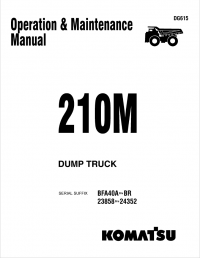 repair manual Komatsu Dump Truck 210M Set of Operation and Maintenance Manuals PDF
