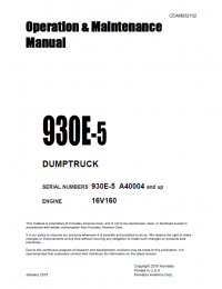 repair manual Komatsu Dump Truck 930E-5 0peration and Maintenance Manual PDF
