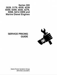 repair manual John Deere 300 Series OEM And Marine Diesel Engines Service Pricing Guide PDF