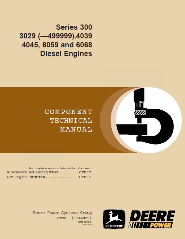 John Deere 4039, 4045 OEM Engines Parts Catalog PDF