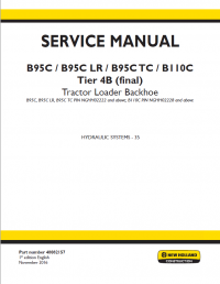 repair manual New Holland B95C/LR/TC & B110C Tier 4B (Final) Tractor PDF Manuals