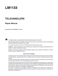 repair manual New Holland LM1133 Telehandler Repair Manual PDF
