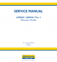 repair manual New Holland LM5020/LM5030/Tier 3 Telescopic Handler Service Manual PDF
