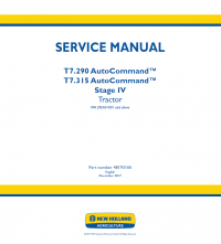 repair manual New Holland Tractors T7.290 & T7.315 AutoCommand Stage IV PDF Manual