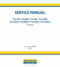 repair manual New Holland Tractors T4.75/85/95/105 F/LP PDF Service Manual