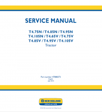 repair manual New Holland Tractors T4.75 - T4.105 N/V PDF Service Manual