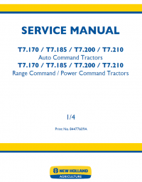repair manual New Holland T7.170/185/200/210 Auto/Range/Power Command Tractors PDF Manual