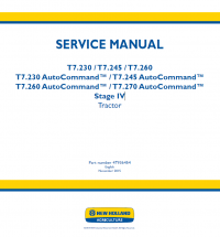 repair manual New Holland T7.230/T7.245/T7.260/T7.270 Stage IV PDF Manual