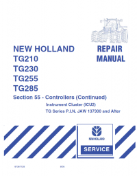 repair manual New Holland TG210/230/255/285 Tractors PDF Set of Manuals