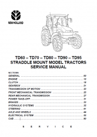 repair manual New Holland Tractors TD60/70/80/90/95 PDF Service Manual
