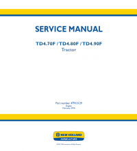 repair manual New Holland Tractors TD4.70F TD4.80F TD4.90F PDF Manual