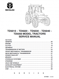 repair manual New Holland Tractors TD5010/20/30/40/50 PDF Service Manual