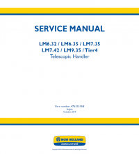 repair manual New Holland Telescopic Handler LM6.32-LM9.35 Tier 4 PDF Manual