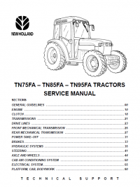 repair manual New Holland TN75/85/95FA Tractors Service Manual PDF