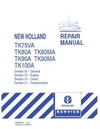 repair manual New Holland TK75VA, TK80A/MA, TK90A/MA, TK100A Tractors PDF Manuals
