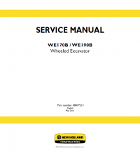 repair manual New Holland Wheeled Excavator WE170B and WE190B PDF Service Manuals