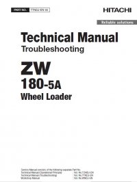 repair manual Hitachi Wheel Loader ZW180-5A Troubleshooting Technical Manual PDF