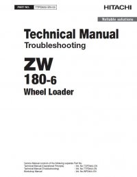 repair manual Hitachi Wheel Loader ZW180-6 Troubleshooting Technical Manual PDF