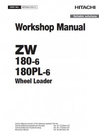 repair manual Hitachi Wheel Loader ZW180-6, ZW180PL-6 Workshop Manual PDF