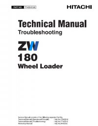 repair manual Hitachi Wheel Loader ZW180 Troubleshooting Technical Manual PDF