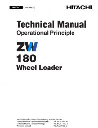 repair manual Hitachi Wheel Loader ZW180 Operational Principle Technical Manual PDF