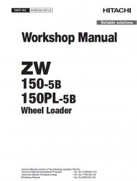 repair manual Hitachi Wheel Loader ZW150-5B, ZW150PL-5B Workshop Manual PDF