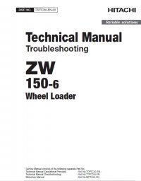 repair manual Hitachi Wheel Loader ZW150-6 Troubleshooting Technical Manual PDF