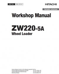 repair manual Hitachi Wheel Loader ZW220-5A Workshop Manual PDF
